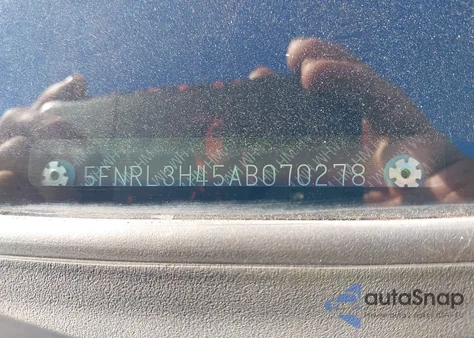 2010 Honda Odyssey Ex z USA, uszkodzony, nr VIN 5FNRL3H45AB070278